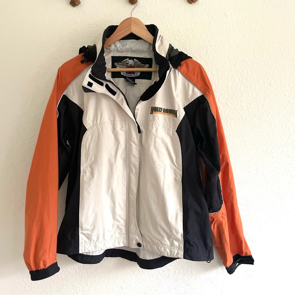Vintage Harley Davidson Womens Water Resistant Riding Jacket Rain Gear Medium